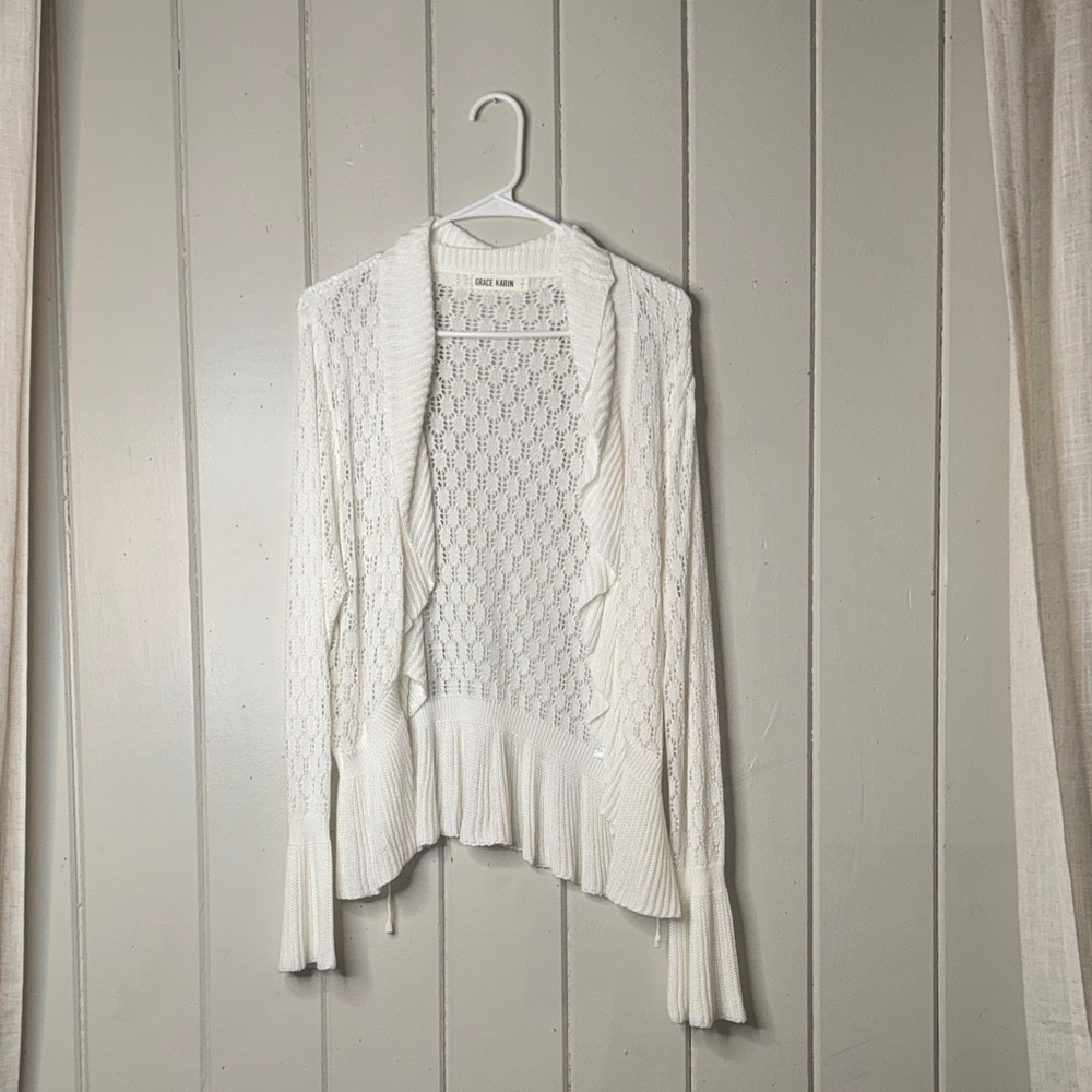 Grace Karen Cream Lace Cardigan